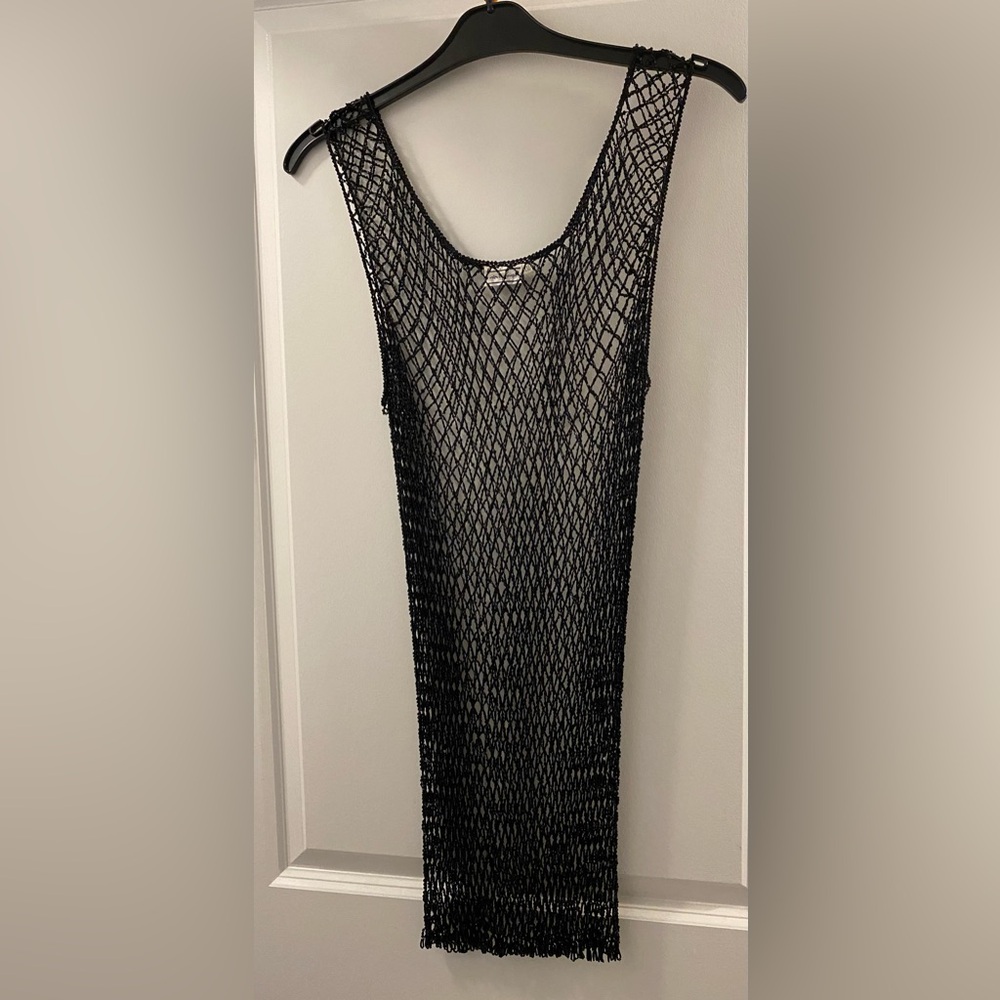 Super sexy gold infused black net top NEW